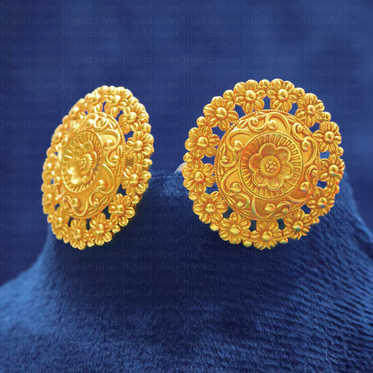 22K Gold Floral Elegance Earrings