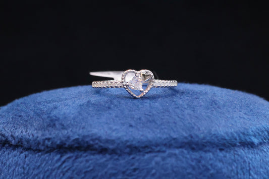 92.5 Pure Silver Ring - Heart Design 17