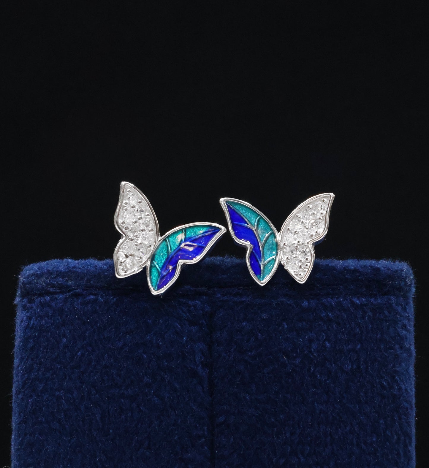 Timeless 92.5 Sterling Silver Butterfly Stud Earrings