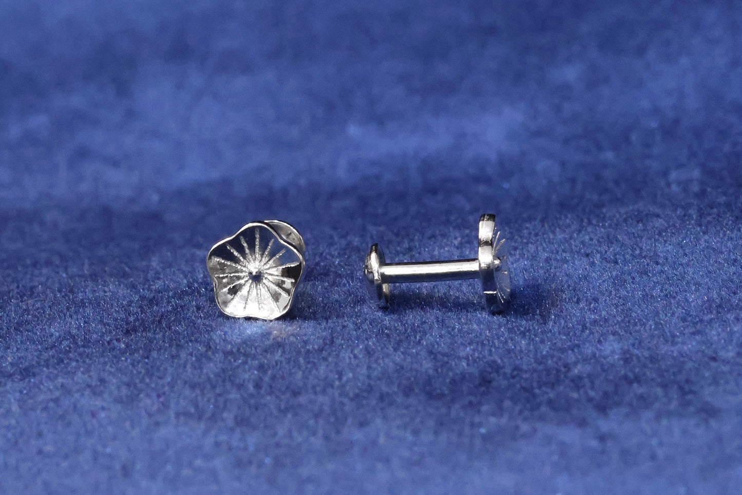 Premium 92.5 Sterling Silver Blossom Flower Stud Earrings