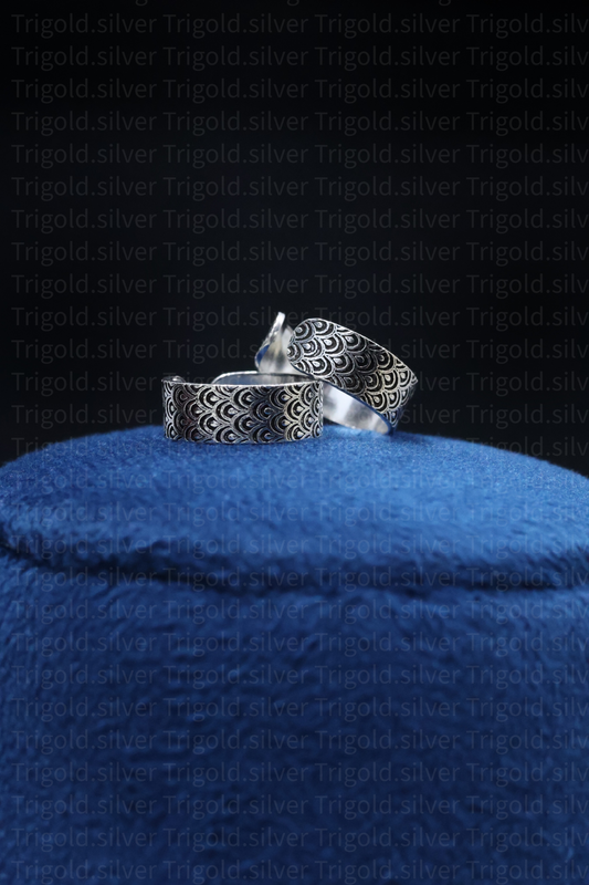 92.5 Antique Polish Silver Feather Toe Rings