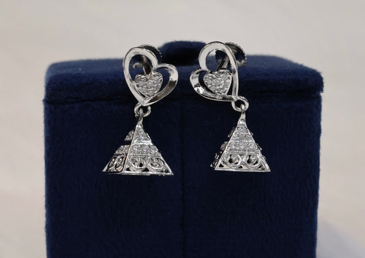 Elegant 92.5 Sterling Silver Jhumka Earrings