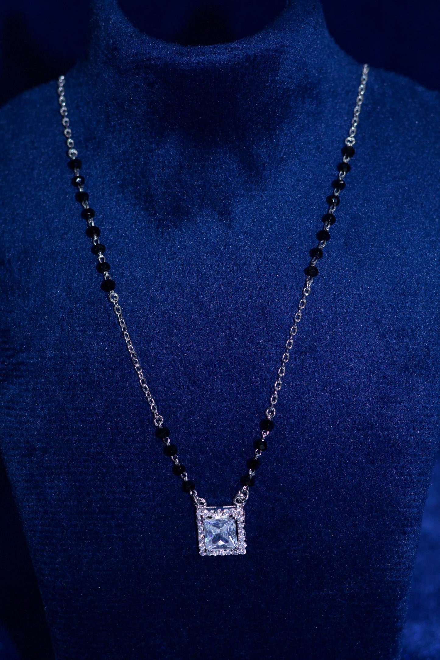 Square Pendant 92.5 Pure Silver Mangalsutra
