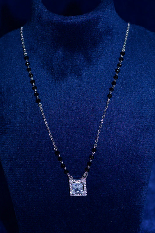 Square Pendant 92.5 Pure Silver Mangalsutra