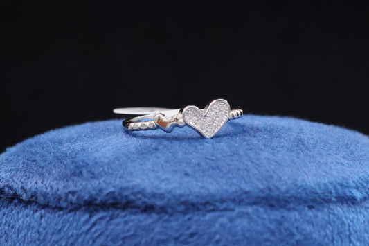 92.5 Pure Silver Ring - Heart Design 19