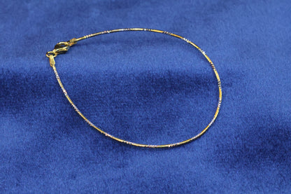 Sleek Platinum & Gold Polished 92.5 Pure Silver Omega bracelet
