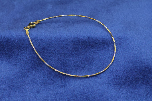 Sleek Platinum & Gold Polished 92.5 Pure Silver Omega bracelet