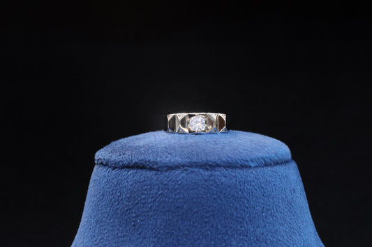 92.5 Pure Silver Ring - Single Stone Band