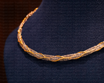 Lustrous Twist 18K Gold Omega Chain