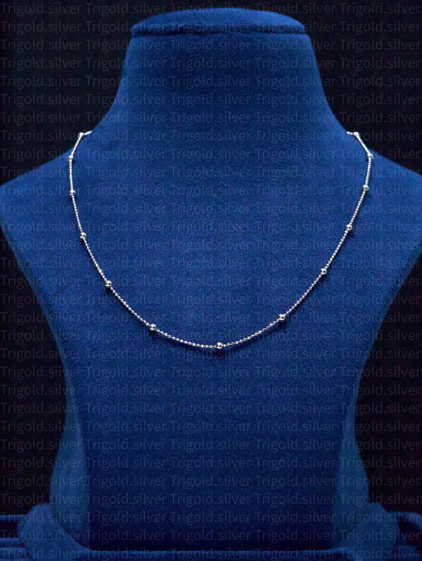 Vera Platinum Finish Silver Chain