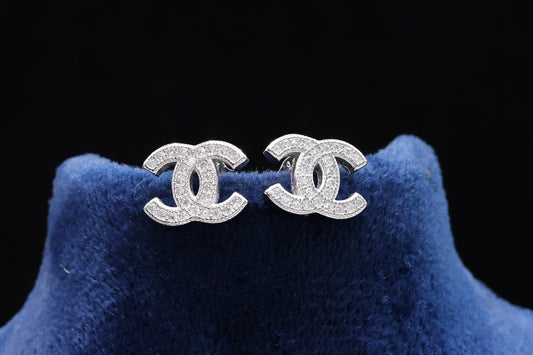 Timeless 92.5 Sterling Silver Logo Stud Earrings