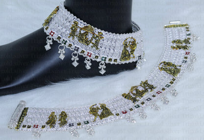 Dulhan Payal 
/ Silver Bridal Anklet with Gold Plated Detailing