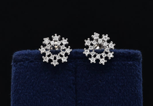 Graceful 92.5 Sterling Silver Snowflake Stud Earrings
