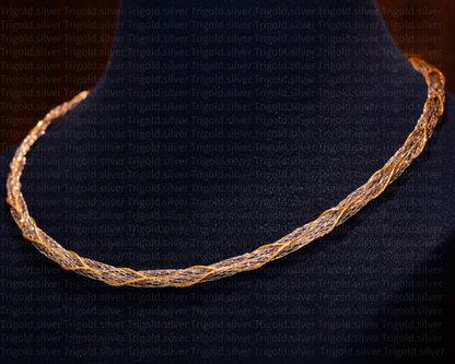 Lustrous Twist 18K Gold Omega Chain
