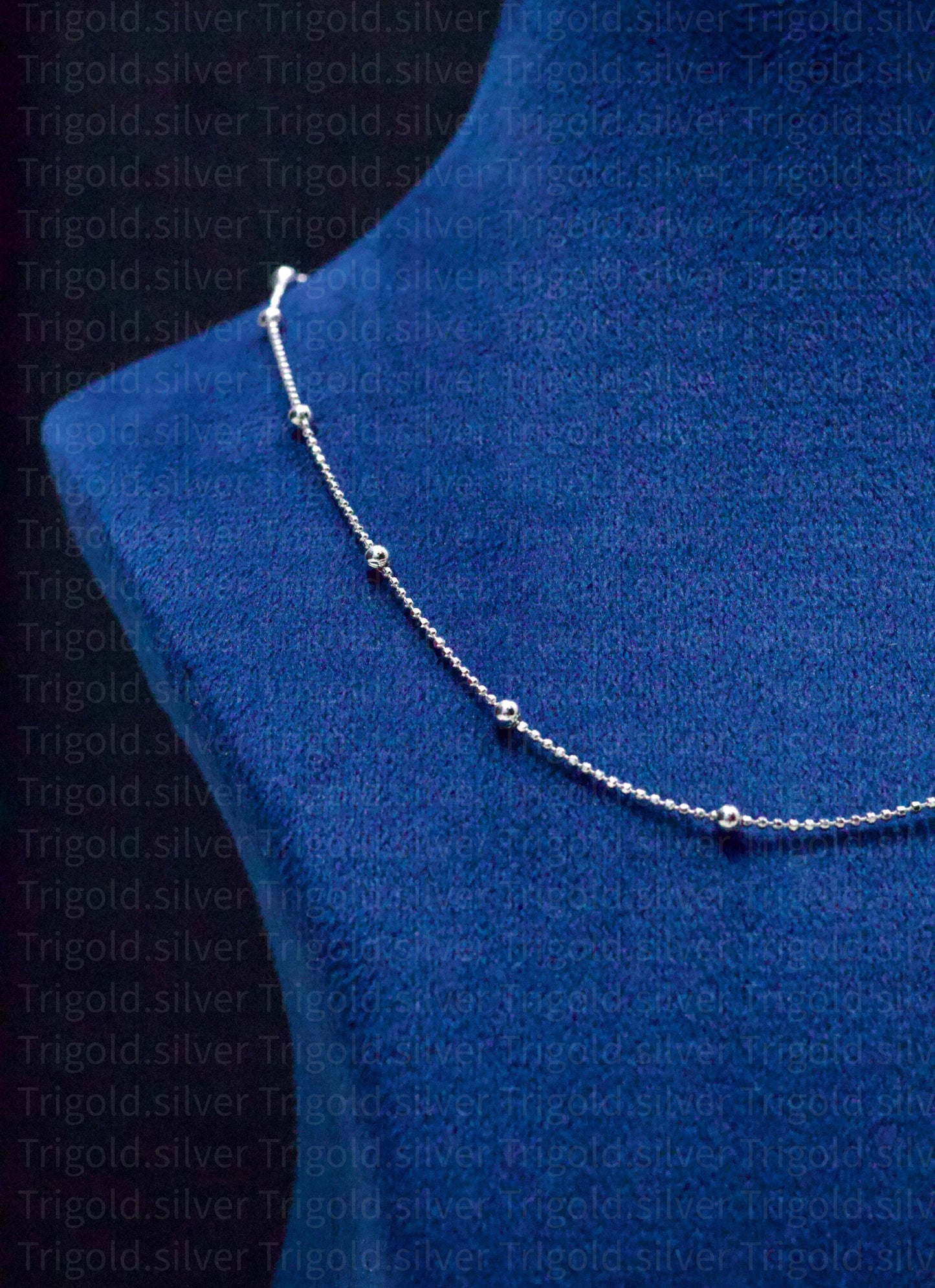 Vera Platinum Finish Silver Chain