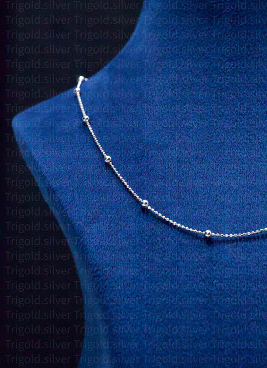 Vera Platinum Finish Silver Chain