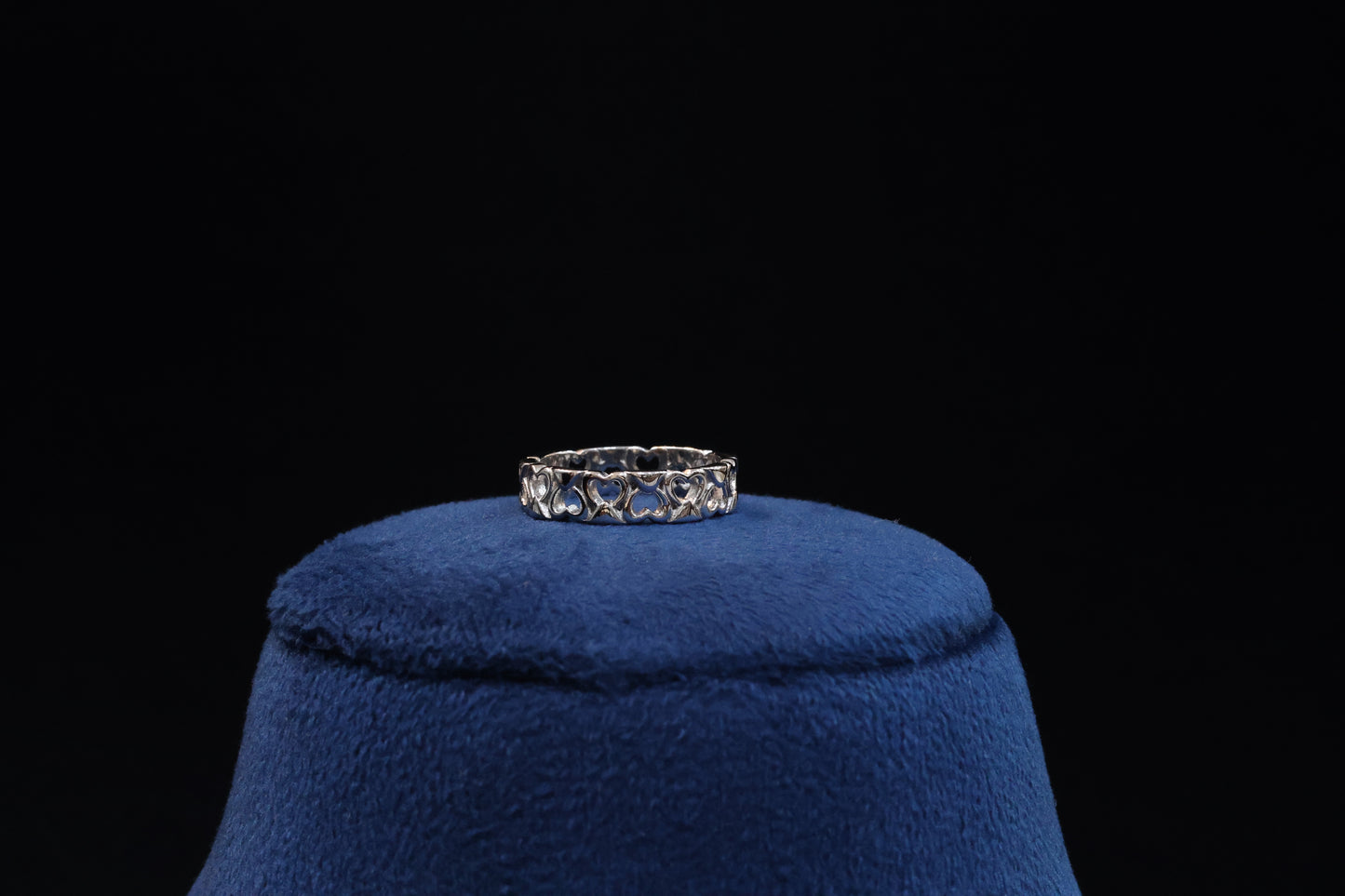 92.5 Pure Silver Ring - Heart Band Ring