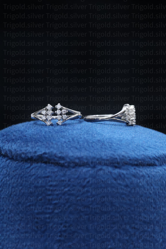 92.5 Sterling Silver Toe Rings – white stones