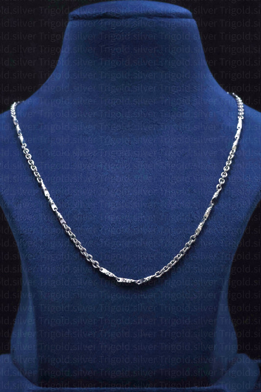 Regal Platinum Finish Silver Chain