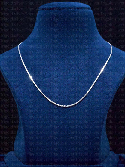 Aura Platinum Finish Silver Chain