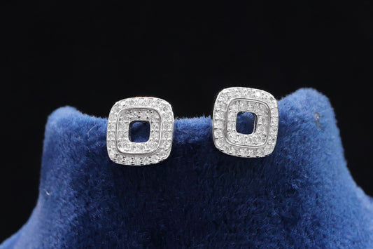 Refined 92.5 Sterling Silver Square Stud Earrings