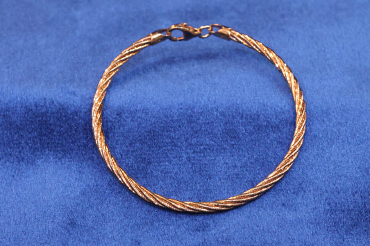 Rose Gold Polished 92.5 Pure Silver Omega Bracelet