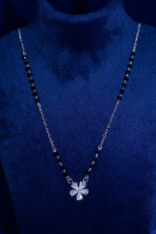 92.5 Sterling Silver Floral Mangalsutra