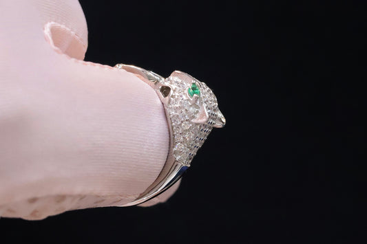 92.5 Pure Silver Panther Ring Design 32
