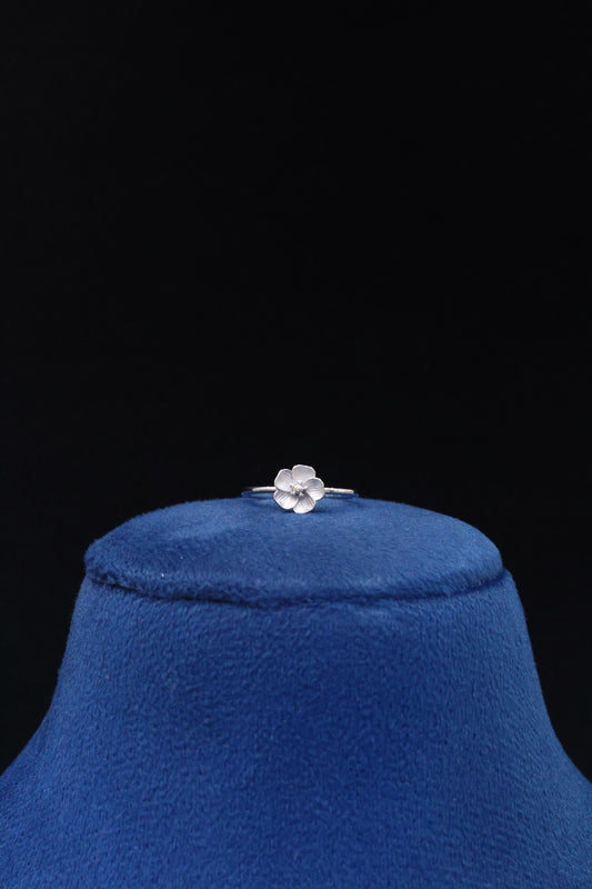 92.5 Pure Silver Ring blossom flower