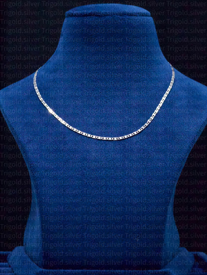 Vincta Platinum Finish Silver Chain