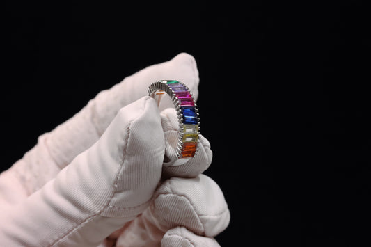 92.5 Pure Silver Rainbow Ring Design 34