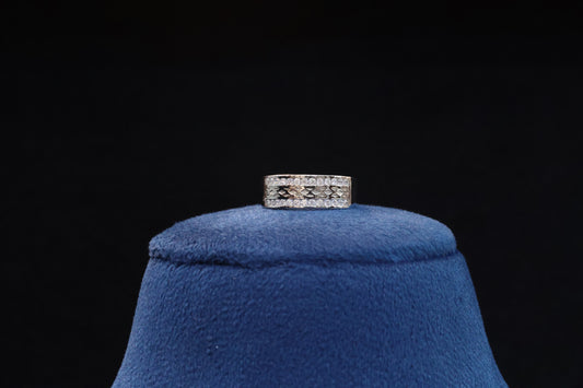 92.5 Pure Silver Ring - Multi Stone Band Design 80