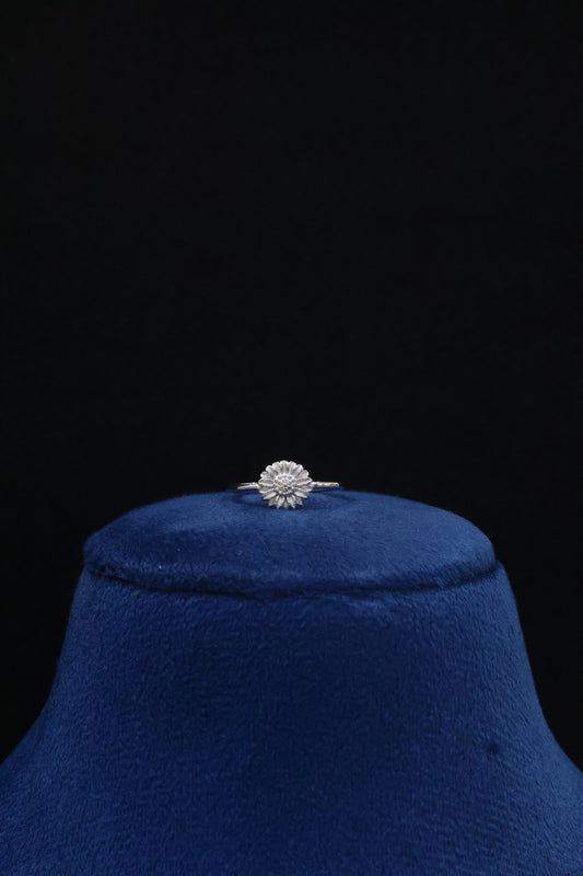 92.5 Pure Silver Ring sunflower