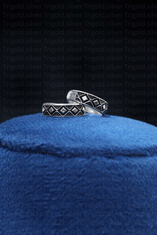 92.5 Antique Polish Silver Engraved Toe Rings