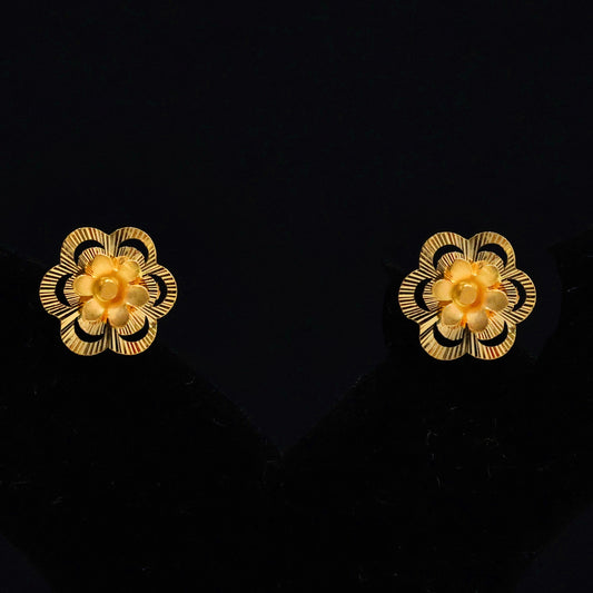 91.6 BIS Hallmarked Solid Gold Blossom Earrings