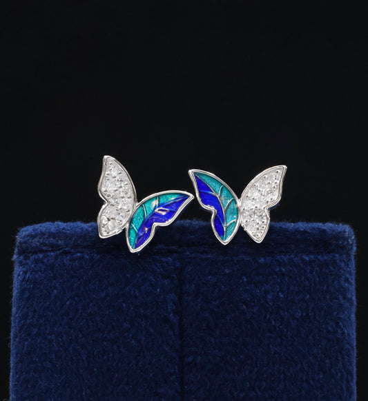 Timeless 92.5 Sterling Silver Butterfly Stud Earrings