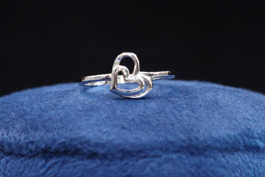 92.5 Pure Silver Heart Ring Design 13