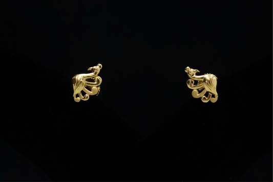 22K Gold Majestic Peacock Earring